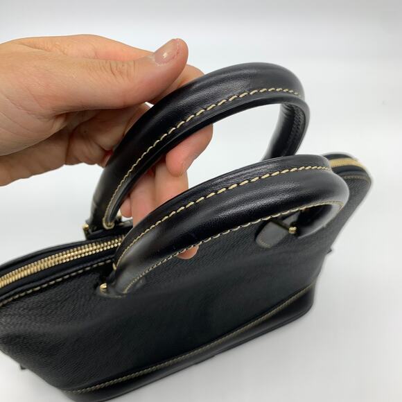 Dooney & Bourke Black Pebble Leather Purse Zip Satchel Handbags - Picture 14 of 15